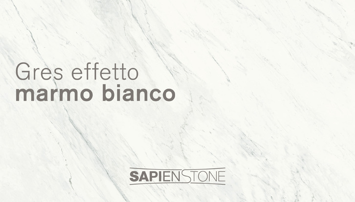 Encimeras de gres porcelánico efecto mármol blanco SapienStone